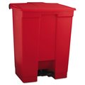 Rubbermaid Commercial 18 gal Rectangular Trash Can, Red, Top Door, Plastic FG614500RED